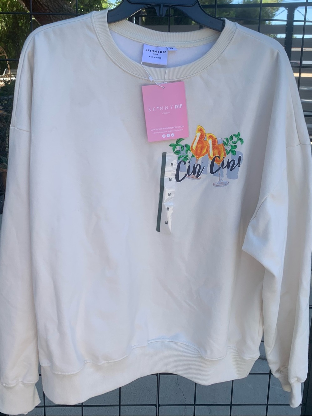 NWT Cream "Cin Cin" Graphic Sweatshirt